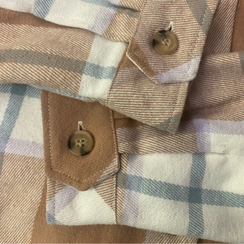 Aeropostale Women's Plaid Utility Jacket - Brown and Cream GUC S - Picture 6 of 7